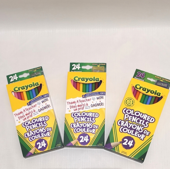 set of 3 box crayola colored pencils